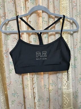 P.E Nation Stadium Sports Bra Black Medium NWT Racerback